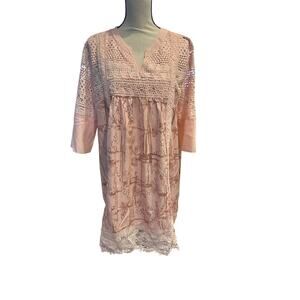 Women’s Unbranded Sheath Pink Ceochet Summer Dress. Size 3Xl. NWOT